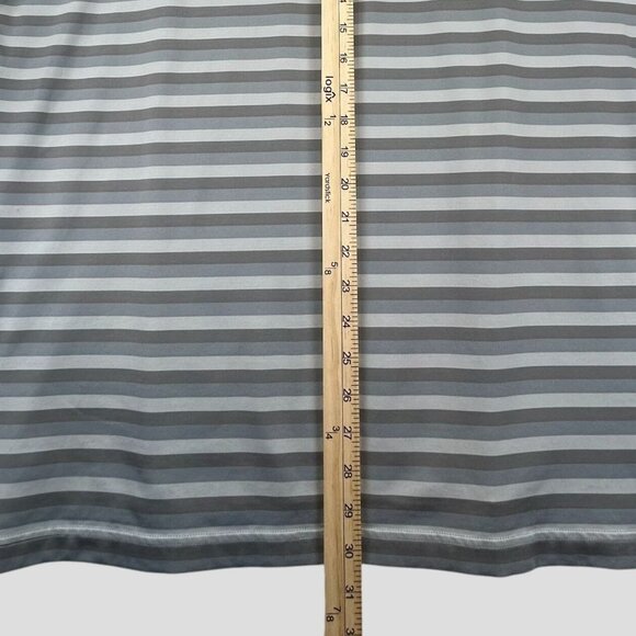 Under Armour Grey Striped Polo Shirt Coldblack UV Protection Loose Fit Mens XL - Picture 8 of 10